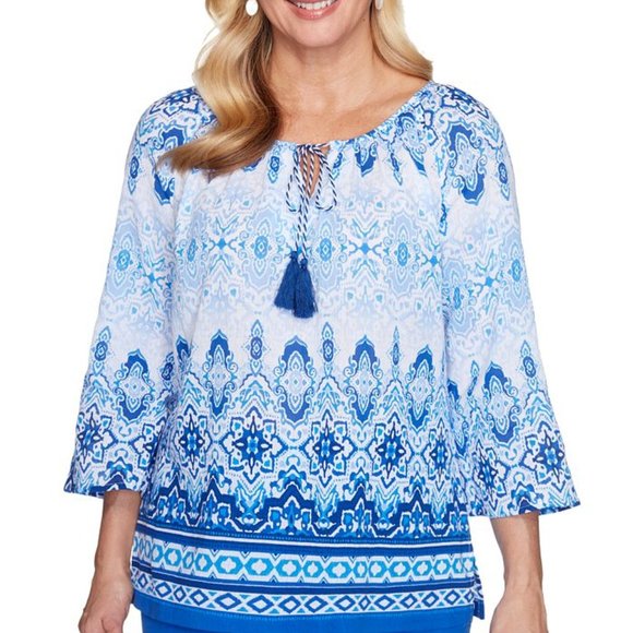 ALFRED DUNNER "Laguna Beach" Cotton Top RETAIL TAG = $56 - Picture 1 of 1